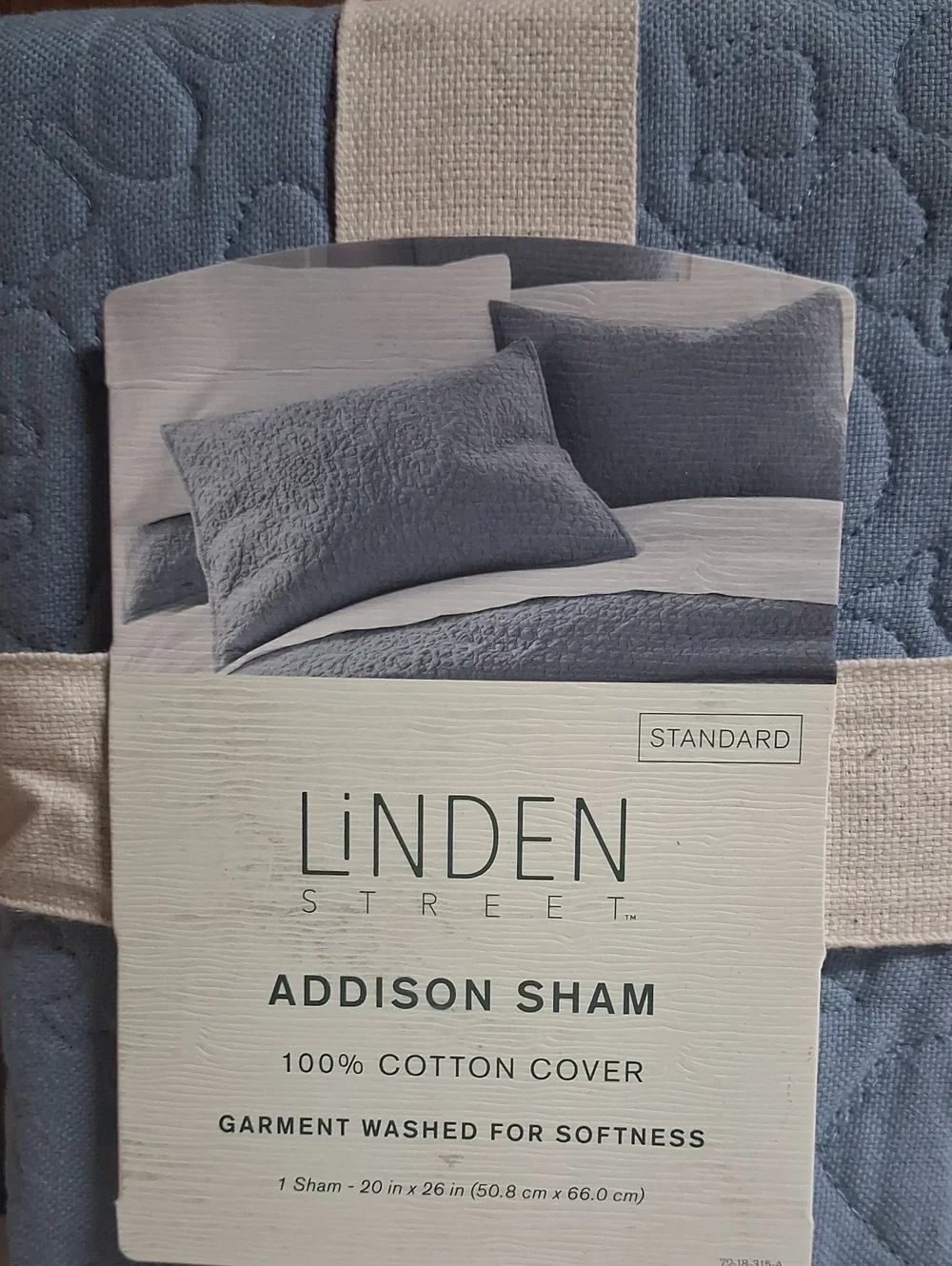 NWT Linden Addison Sham in Light Indigo